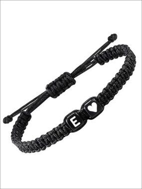 Handmade Letter Initial Bracelet Adjustable Polyester Rope Couples Gift